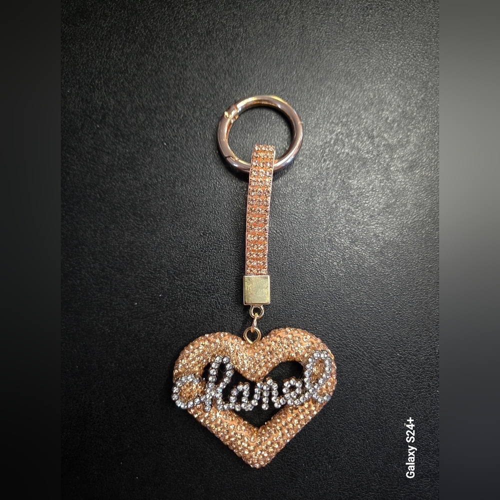 🧡FASHION HEART KEYCHAIN BAGCHARM CHAMPANGE